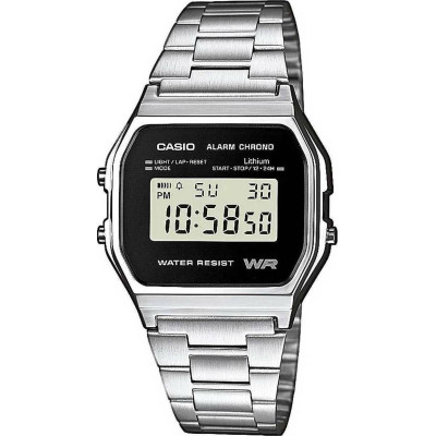 Casio A158WEA-1EF Ψηφιακό Unisex Ρολόι με Ανοξείδωτο Μπρασελέ και Κλασικό Ρετρό Σχεδιασμό